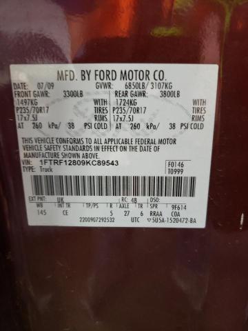 Photo 10 from auction – 2009 FORD F150 with VIN 1FTRF12809KC89543