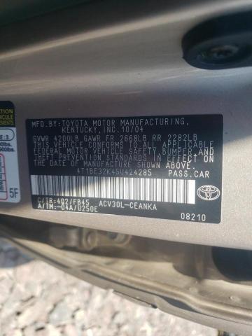 Photo 10 from auction – 2005 TOYOTA CAMRY LE with VIN 4T1BE32K45U424285