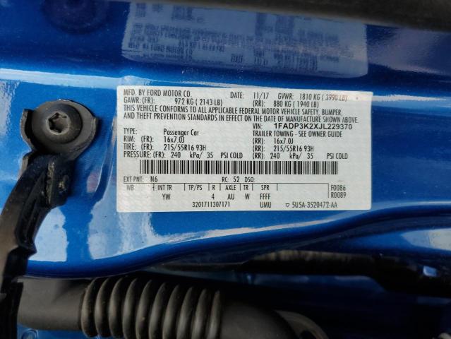 Photo 10 from auction – 2018 FORD FOCUS SE with VIN 1FADP3K2XJL229370