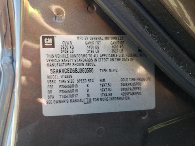 Photo 10 from auction – 2011 BUICK ENCLAVE CX with VIN 5GAKVCED6BJ360556