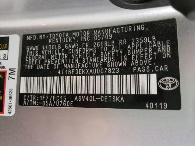 Photo 10 from auction – 2010 TOYOTA CAMRY BASE with VIN 4T1BF3EKXAU007823