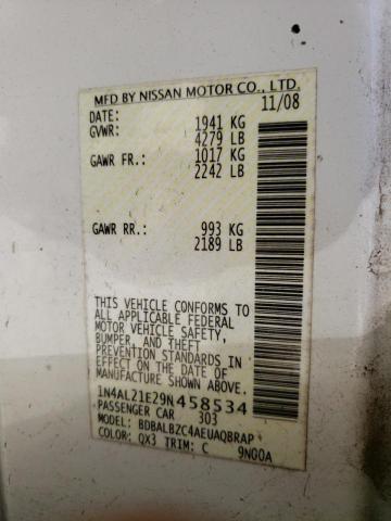Photo 10 from auction – 2009 NISSAN ALTIMA 2.5 with VIN 1N4AL21E29N458534