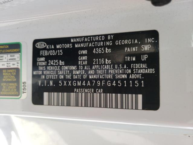 Photo 10 from auction – 2015 KIA OPTIMA LX with VIN 5XXGM4A79FG451151