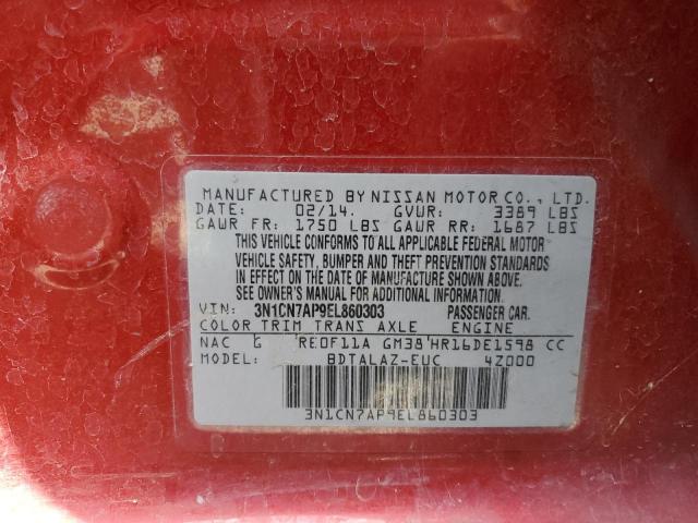 Photo 10 from auction – 2014 NISSAN VERSA S with VIN 3N1CN7AP9EL860303