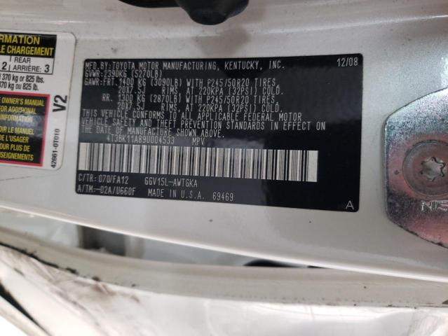 Photo 10 from auction – 2009 TOYOTA VENZA with VIN 4T3BK11A89U004533