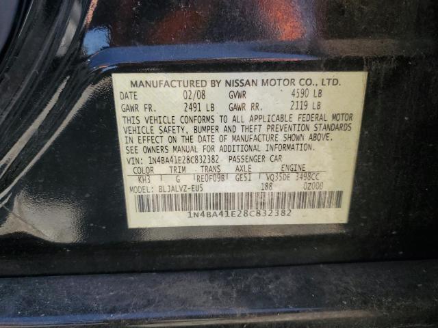 Photo 10 from auction – 2008 NISSAN MAXIMA SE with VIN 1N4BA41E28C832382