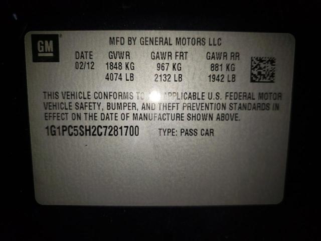Photo 10 from auction – 2012 CHEVROLET CRUZE LS with VIN 1G1PC5SH2C7281700