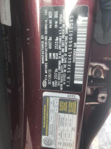 Photo 10 from auction – 2016 KIA OPTIMA EX with VIN 5XXGU4L36GG011545