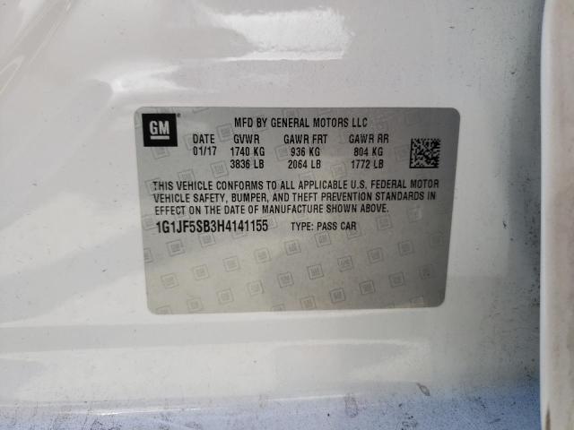 Photo 10 from auction – 2017 CHEVROLET SONIC PREM with VIN 1G1JF5SB3H4141155