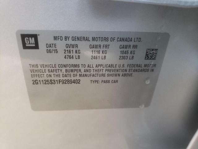 Photo 10 from auction – 2015 CHEVROLET IMPALA LT with VIN 2G1125S31F9289402