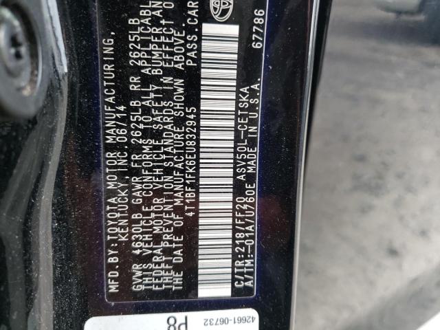 Photo 10 from auction – 2014 TOYOTA CAMRY L with VIN 4T1BF1FK6EU832945