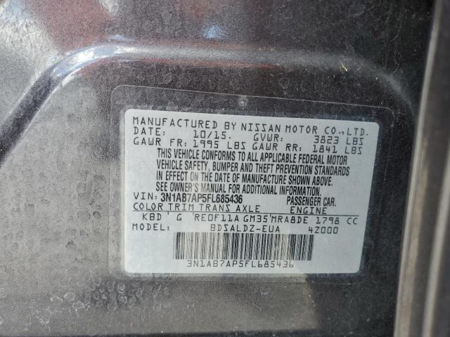 Photo 10 from auction – 2015 NISSAN SENTRA S with VIN 3N1AB7AP5FL685436