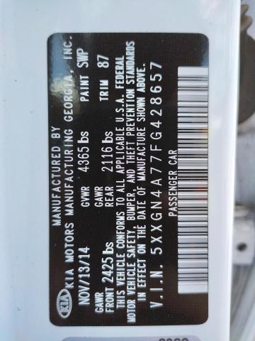 Photo 10 from auction – 2015 KIA OPTIMA EX with VIN 5XXGN4A77FG428657