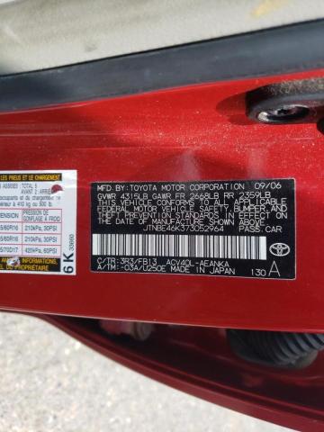 Photo 10 from auction – 2007 TOYOTA CAMRY CE with VIN JTNBE46K373052964