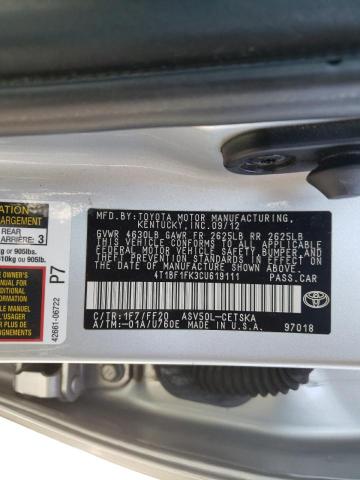Zdjęcie 10 z aukcji – 2012 TOYOTA CAMRY BASE z VIN 4T1BF1FK3CU619111