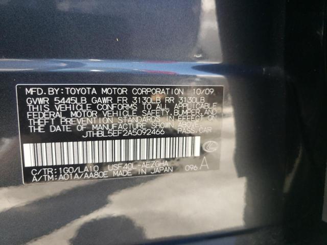 Photo 10 from auction – 2010 LEXUS LS 460 with VIN JTHBL5EF2A5092466