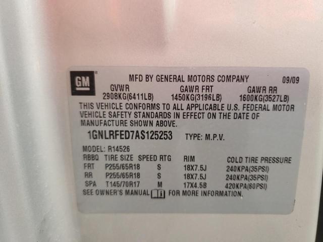 Photo 10 from auction – 2010 CHEVROLET TRAVERSE L with VIN 1GNLRFED7AS125253