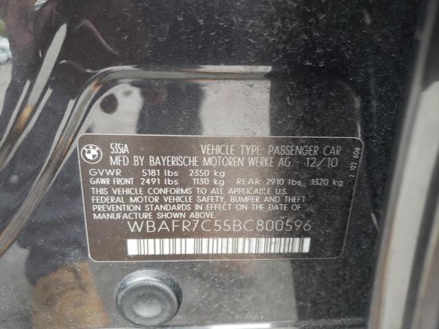Photo 10 from auction – 2011 BMW 535 I with VIN WBAFR7C55BC800596