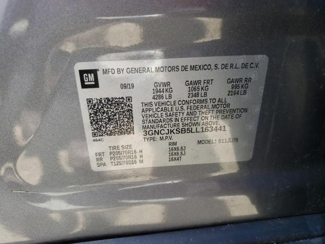 Photo 10 from auction – 2020 CHEVROLET TRAX LS with VIN 3GNCJKSB5LL163441