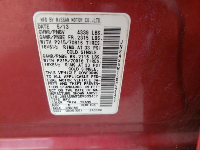 Photo 10 from auction – 2013 NISSAN ROGUE S with VIN JN8AS5MT2DW533457