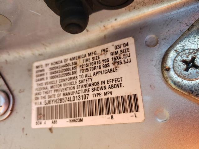 Photo 10 from auction – 2004 HONDA ELEMENT EX with VIN 5J6YH28574L013107
