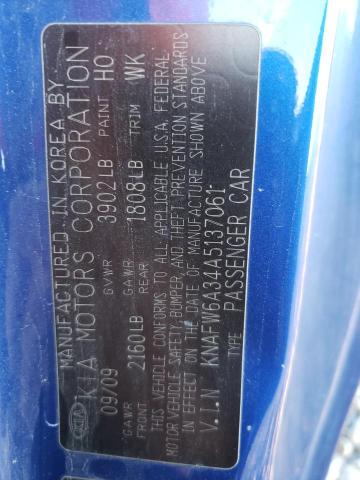 Photo 10 from auction – 2010 KIA FORTE SX with VIN KNAFW6A34A5137061