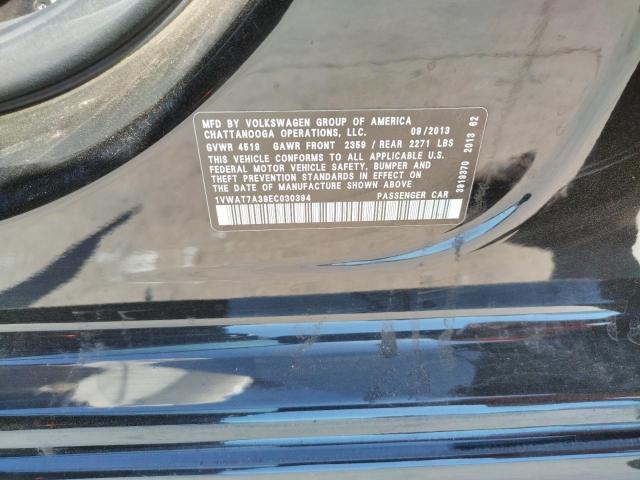 Photo 10 from auction – 2014 VOLKSWAGEN PASSAT S with VIN 1VWAT7A38EC030394