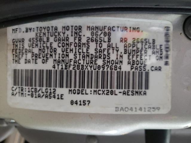 Photo 10 from auction – 2000 TOYOTA ALVALON with VIN 4T1BF28BXYU097684