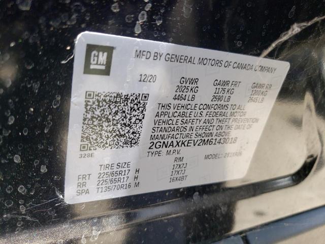 Photo 10 from auction – 2021 CHEVROLET EQUINOX LT with VIN 2GNAXKEV2M6143018