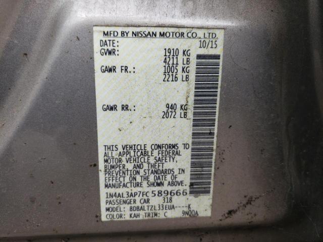 Photo 10 from auction – 2015 NISSAN ALTIMA 2.5 with VIN 1N4AL3AP7FC589666