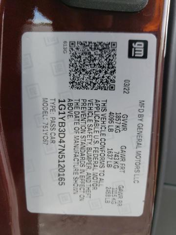 Photo 10 from auction – 2022 CHEVROLET CORVETTE S with VIN 1G1YB3D47N5120165