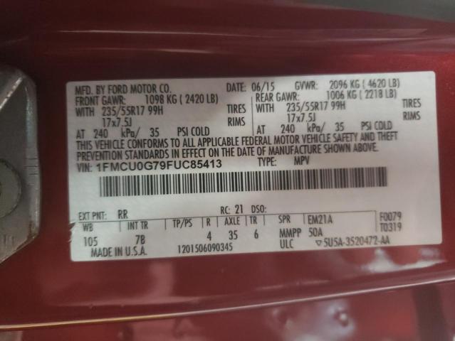 Photo 10 from auction – 2015 FORD ESCAPE SE with VIN 1FMCU0G79FUC85413
