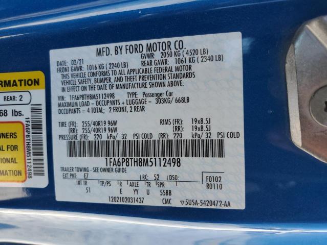 Photo 10 from auction – 2021 FORD MUSTANG with VIN 1FA6P8TH8M5112498