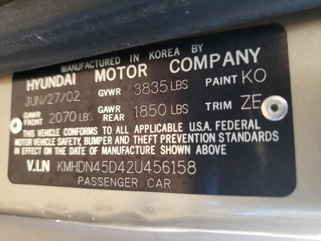 Photo 10 from auction – 2002 HYUNDAI ELANTRA with VIN KMHDN45D42U456158