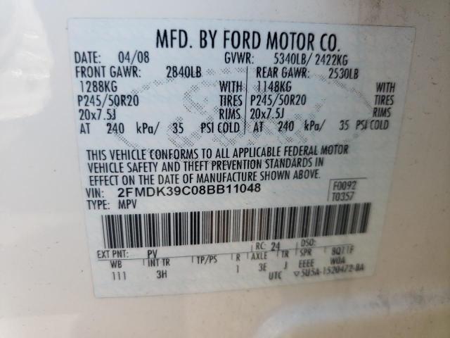 Photo 10 from auction – 2008 FORD EDGE LIMIT with VIN 2FMDK39C08BB11048