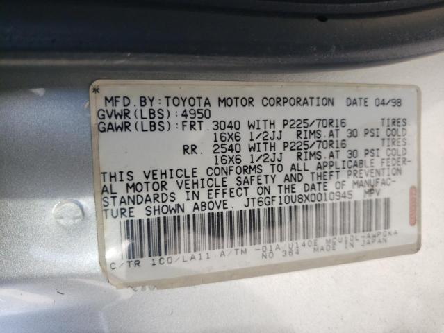 Photo 10 from auction – 1999 LEXUS RX 300 with VIN JT6GF10U8X0010945