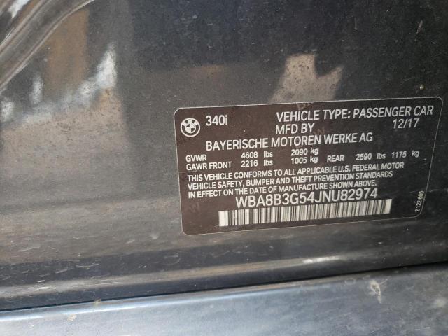 Photo 10 from auction – 2018 BMW 340 I with VIN WBA8B3G54JNU82974