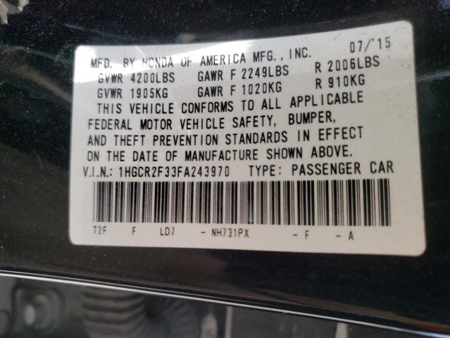 Photo 10 from auction – 2015 HONDA ACCORD LX with VIN 1HGCR2F33FA243970