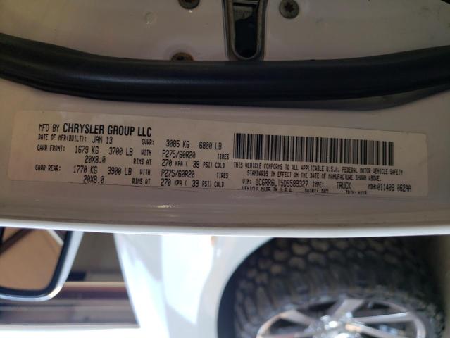 Photo 10 from auction – 2013 RAM 1500 SLT with VIN 1C6RR6LT5DS589327
