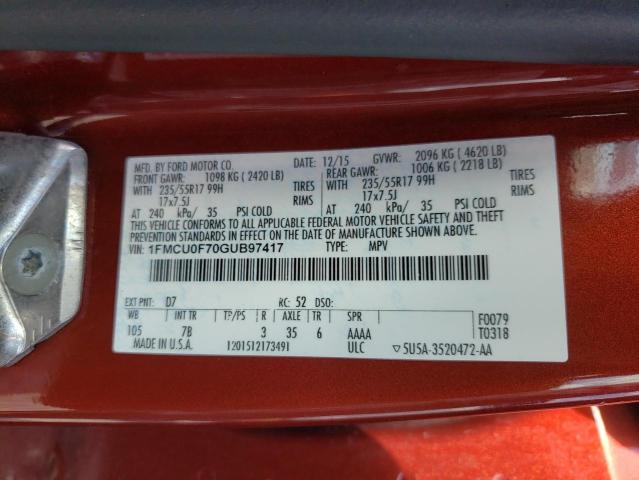 Photo 10 from auction – 2016 FORD ESCAPE S with VIN 1FMCU0F70GUB97417