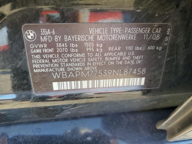 Photo 10 from auction – 2009 BMW 335 I with VIN WBAPM77539NL87458