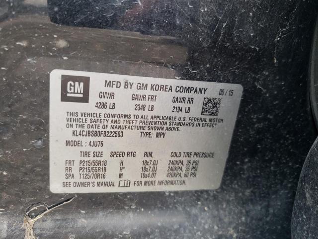 Photo 10 from auction – 2015 BUICK ENCORE CON with VIN KL4CJBSB0FB222503