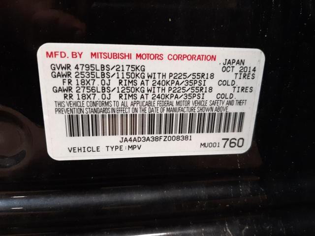 Photo 10 from auction – 2015 MITSUBISHI OUTLANDER with VIN JA4AD3A38FZ008381