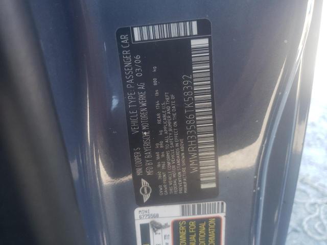 Photo 10 from auction – 2006 MINI COOPER S with VIN WMWRH33586TK58392