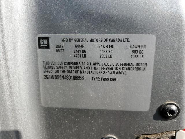 Photo 10 from auction – 2008 CHEVROLET IMPALA LS with VIN 2G1WB58N489108858