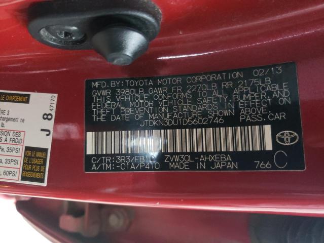 Photo 10 from auction – 2013 TOYOTA PRIUS with VIN JTDKN3DU1D5602746