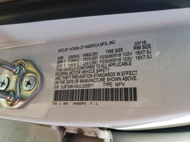 Photo 10 from auction – 2018 ACURA RDX with VIN 5J8TB4H34JL025871
