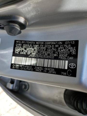 Photo 10 from auction – 2013 TOYOTA PRIUS PLUG with VIN JTDKN3DP6D3045502
