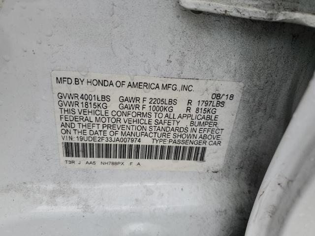 Photo 10 from auction – 2018 ACURA ILX BASE W with VIN 19UDE2F33JA007974