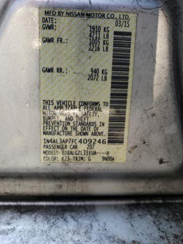 Photo 10 from auction – 2015 NISSAN ALTIMA 2.5 with VIN 1N4AL3AP7FC409246